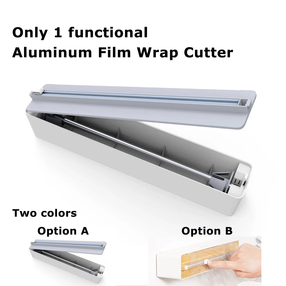 3 in 1/Only 1 Functional Aluminum Film Wrap Cutter Wallmount Paper Towel Holder Cling Film Cutting Holder Plastic Wrap Dispenser
