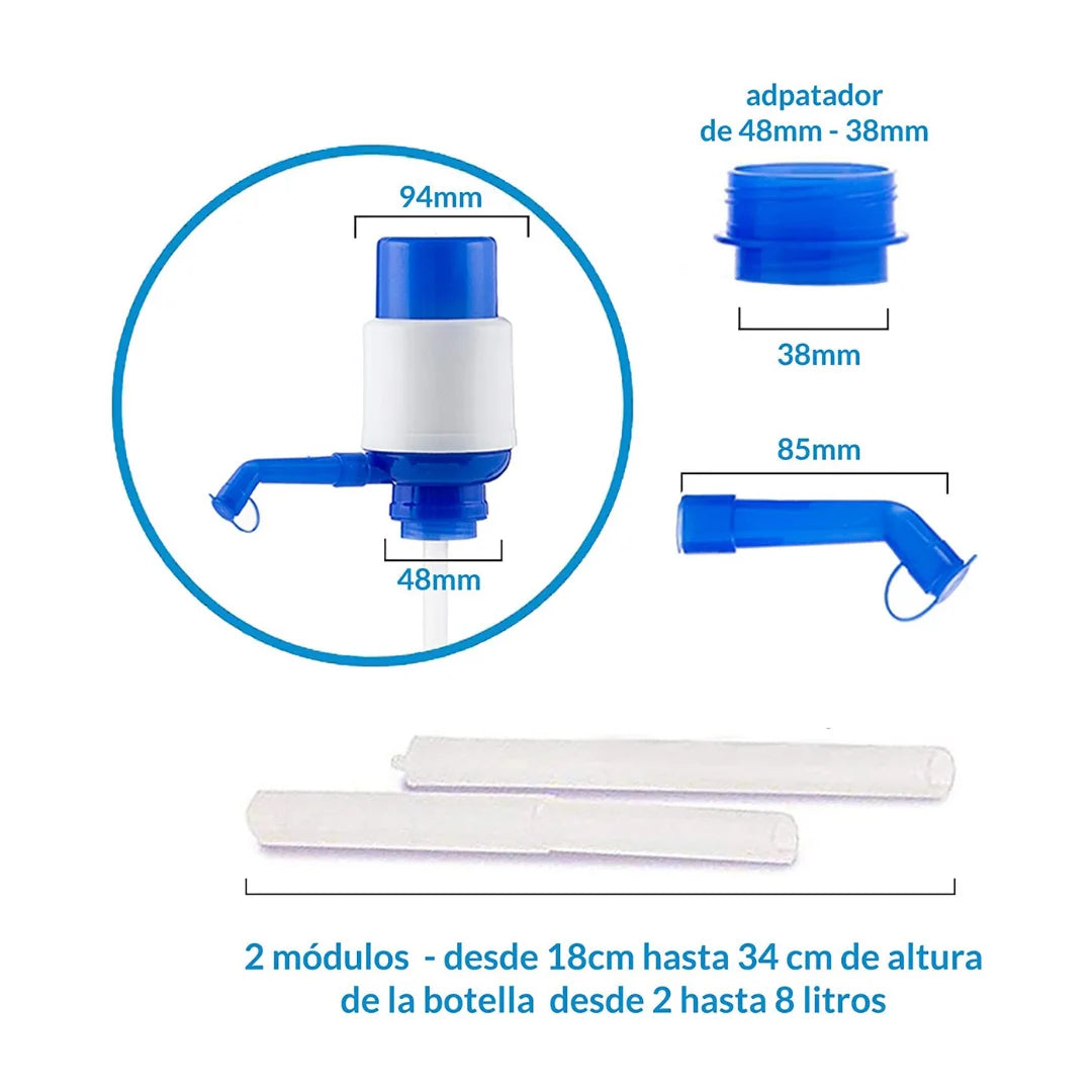 Simplia Flow™ | Dispensador para Garrafas de Agua · Adaptador 38 y 48 mm
