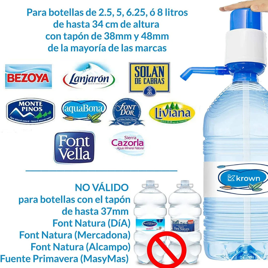 Simplia Flow™ | Dispensador para Garrafas de Agua · Adaptador 38 y 48 mm
